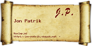 Jon Patrik névjegykártya