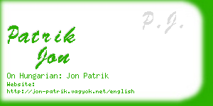 patrik jon business card
